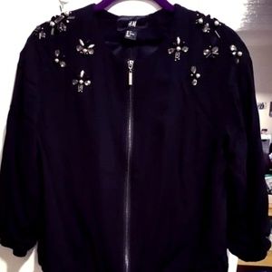 H& M embellished jacket in black, almost new